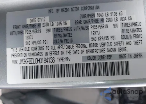 2017 Mazda Cx-5 Grand Touring z USA, uszkodzony, nr VIN JM3KFBDL0H0184138